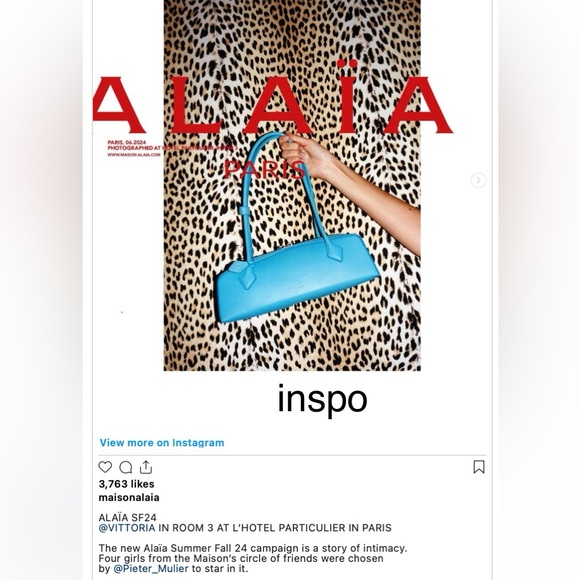 Blue Leather Shoulder Bag - Picture 2 of 7